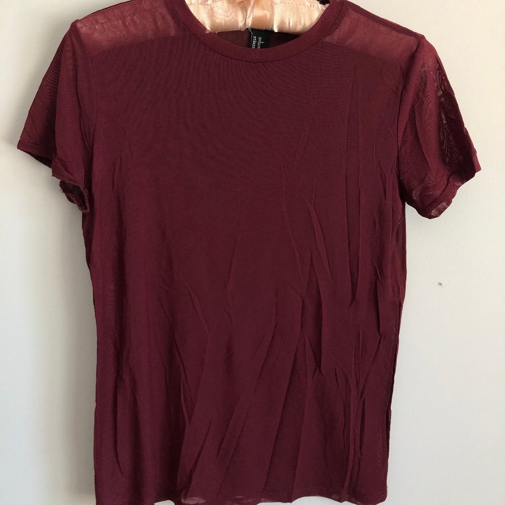 Forever 21 Sheer Short Sleeve Tee